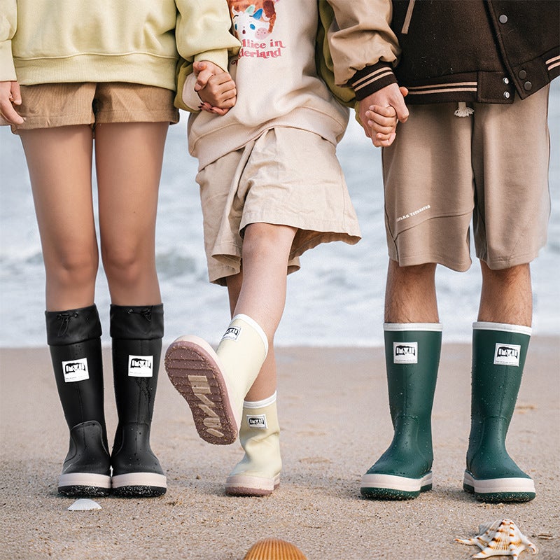 Sale South Korea Parent-Child Water Shoes Women'S Waterproof Non-Slip Rain Boots Men'S Rain Shoes Children'S Rubber Shoes Hiking Water Boots Camping - Image 2