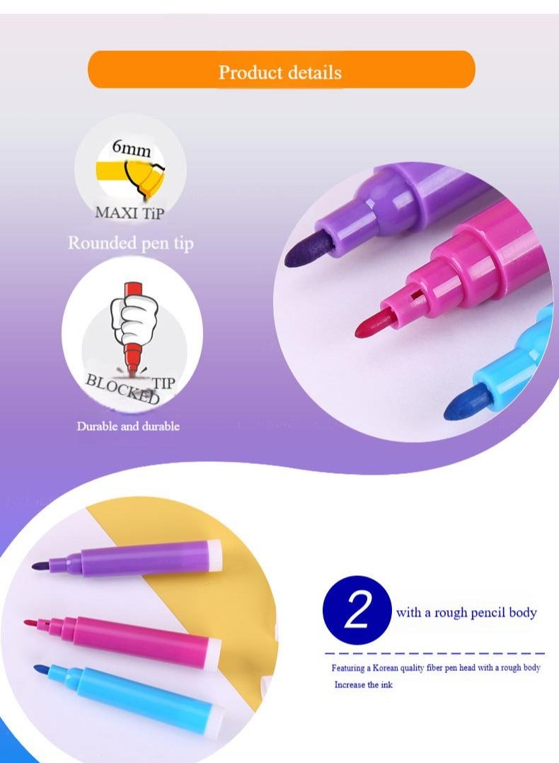 86 children's art, graffiti brushes, sets, gift boxes, creative birthday gifts, safe and non-toxic colors, not dirty, washable colored pencils, crayons - Image 5