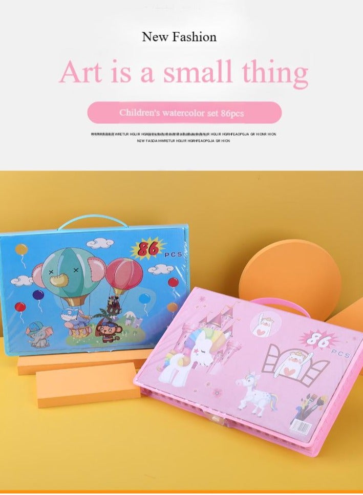 86 children's art, graffiti brushes, sets, gift boxes, creative birthday gifts, safe and non-toxic colors, not dirty, washable colored pencils, crayons - Image 2