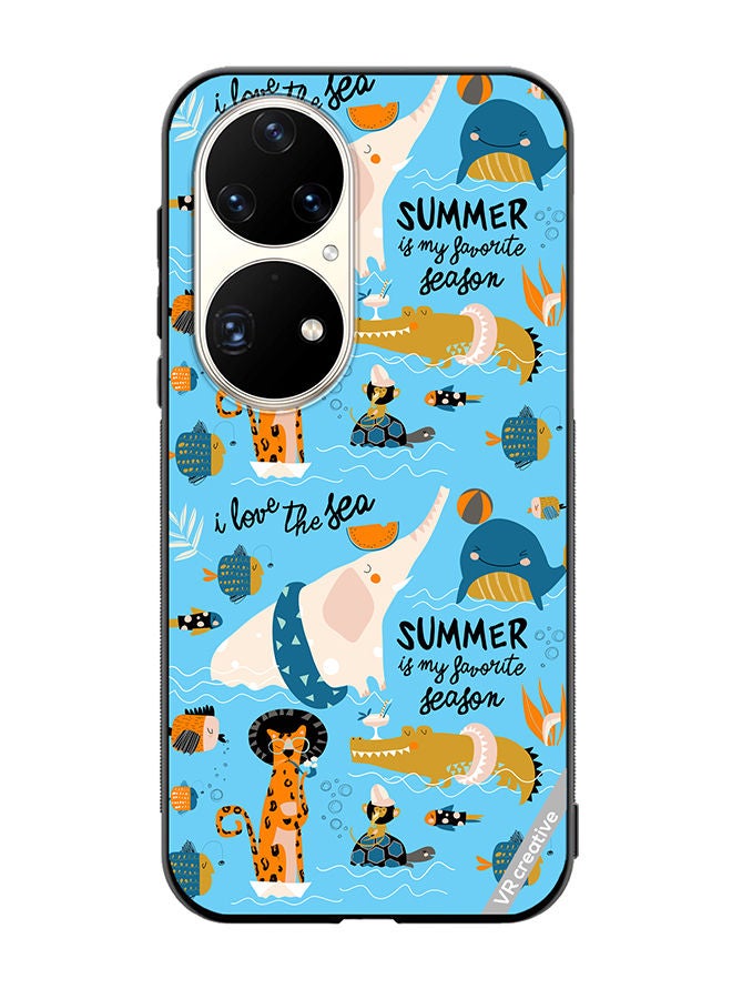 VR CREATIVE Protective Case Cover For Huawei P50 Pro Funny Cat Design Multicolour - Image 1