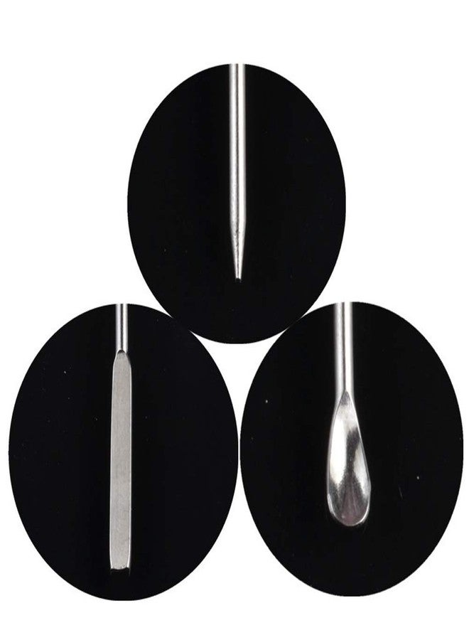 Luzen 3Pcs Nail Art Stirring Spoon Spatula Needle Stick Nail Manicure Stirring Rods DIY Tools for Acrylic Powder Liquid Mixing UV Gel Dotting Rhinestone Nail Art Tools Kit for Salon and Person Use, Rose Red - Image 4