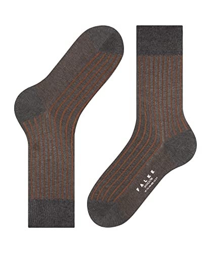 FALKE Men's Shadow Socks, Breathable, Cotton, Crew Length, Patterned Formal Socks, Lightweight, Trendy Work Clothing, Grey (Flanell 3210), 8-9, 1 Pair - Image 4