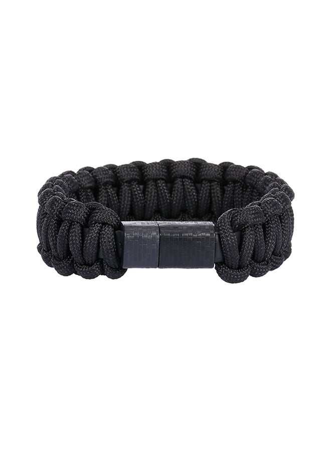 NIBEMINENT Creative Braiding Bracelet Data Cable Micro USB Black&White  - Image 3