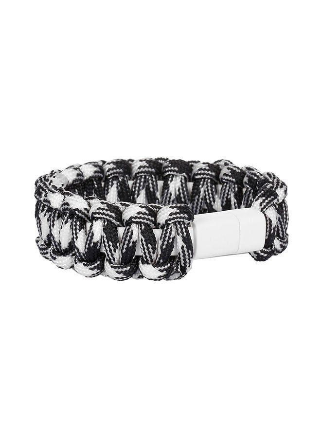 NIBEMINENT Creative Braiding Bracelet Data Cable Micro USB Black&White  - Image 5