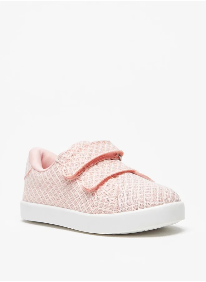 Flora Bella Girls'S Textured Casual Sneakers With Hook And Loop Closure