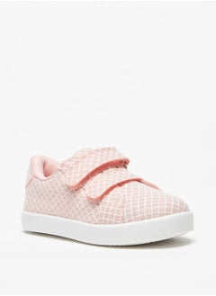 Girls'S Textured Casual Sneakers With Hook And Loop Closure