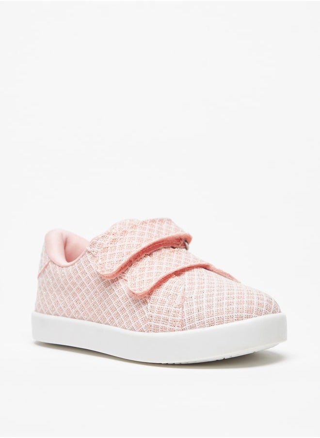 Flora Bella - Girls'S Textured Casual Sneakers With Hook And Loop Closure - Image 1