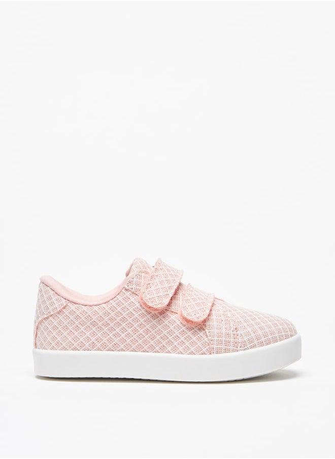 Flora Bella - Girls'S Textured Casual Sneakers With Hook And Loop Closure - Image 1