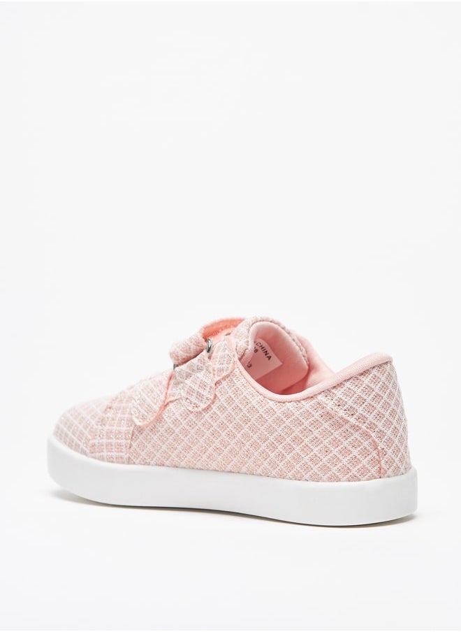 Flora Bella - Girls'S Textured Casual Sneakers With Hook And Loop Closure - Image 1