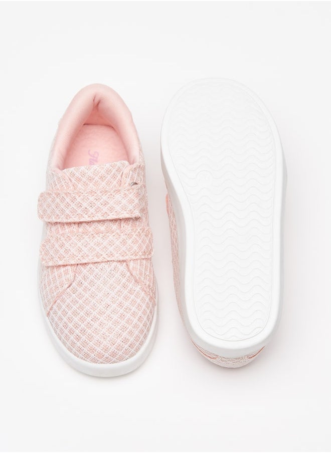 Flora Bella - Girls'S Textured Casual Sneakers With Hook And Loop Closure - Image 1