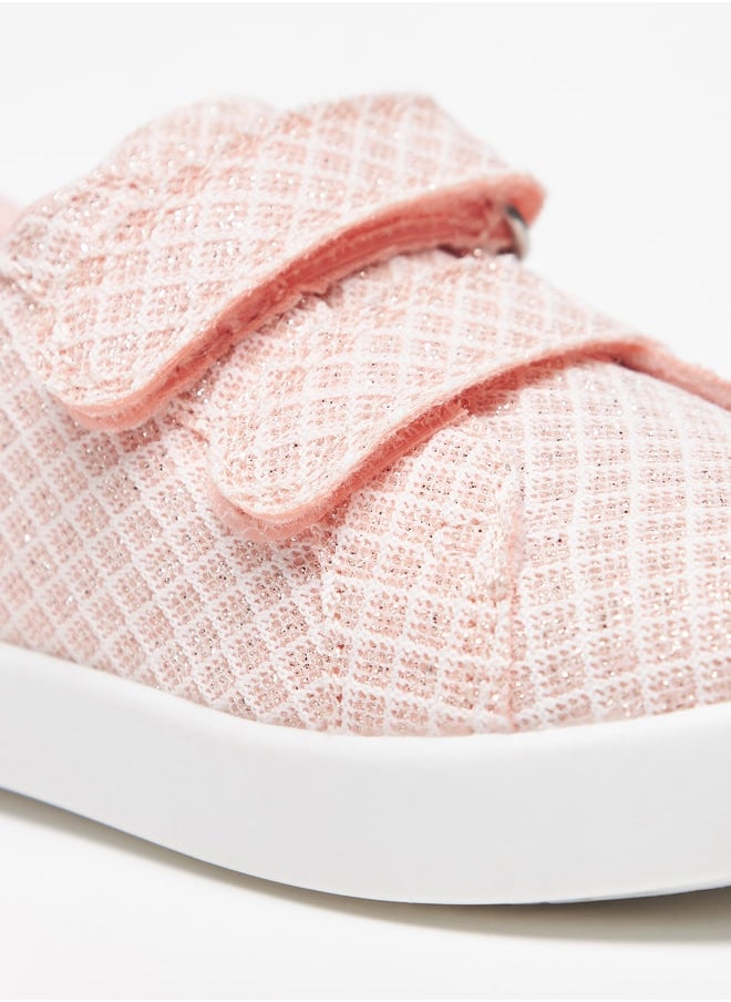 Flora Bella - Girls'S Textured Casual Sneakers With Hook And Loop Closure - Image 1