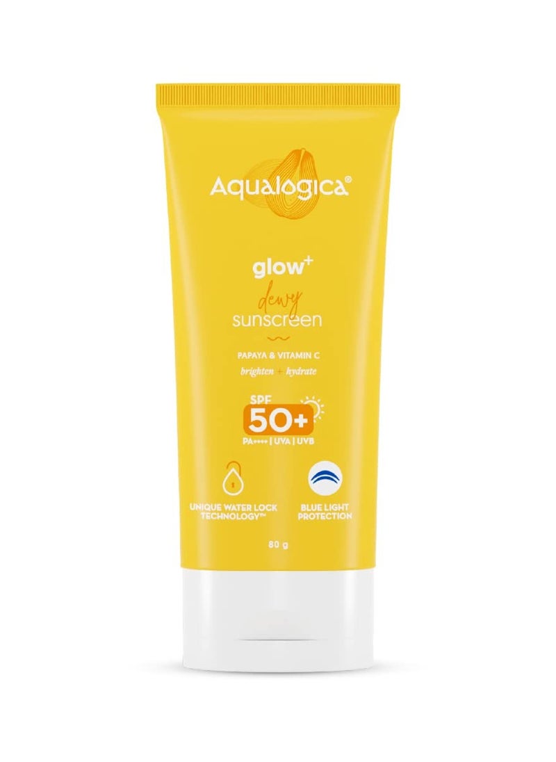 Aqualogica Aqualogica Lightweight Hydrating Sunscreen with SPF 50 for UVA B Blue Light Protection 80g  - Image 1