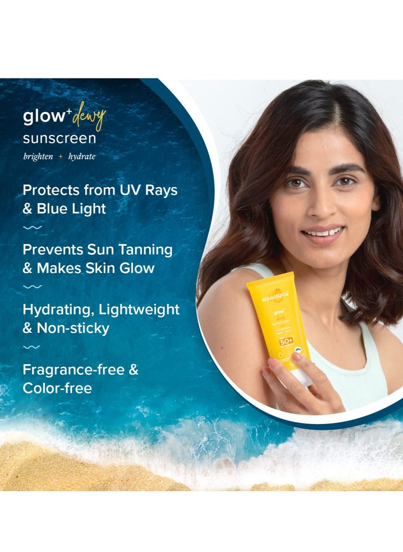 Aqualogica Aqualogica Lightweight Hydrating Sunscreen with SPF 50 for UVA B Blue Light Protection 80g  - Image 3