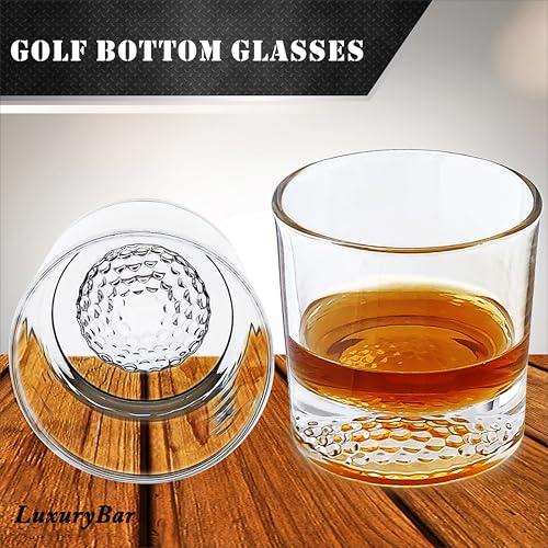 LuxuryBar Golf Whiskey Decanter Set 25.4oz Whiskey Decanter Sets for Men with 2 Chiller, 2 Glasses&Tray, Golf Accessories for Mens Bourbon Golf Gifts for Men Dad Him Husband Boyfriend Liquor Dispenser - Image 3