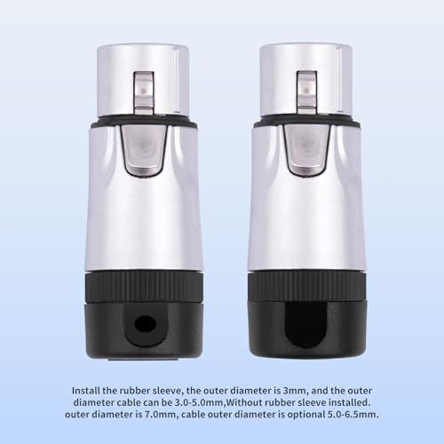 HUALEU 3Pin XLR Connectors Plug,XLR 3 Pin Male/Female Plugs Audio Mic Microphone Cable Plug Connector Audio Socket,1 Male+1 Female-2 Pack - Image 4