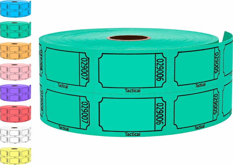 Tacticai 1000 Raffle Tickets, Blank, Green (1 of 8 Colors), Double Roll for Events, Entry, Class Reward, Fundraiser & Prizes - Image 4