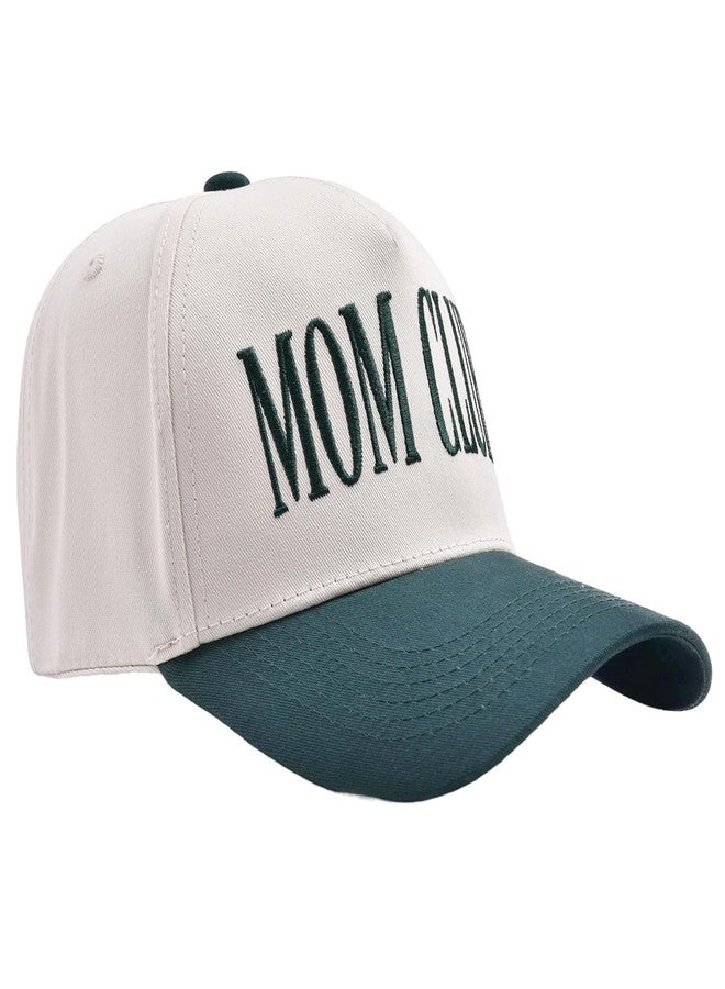 Erying Vintage Trucker Hats for Women Two Tone Trendy Embroidered Baseball Cap Funny Gifts Mom Club Green - Image 4