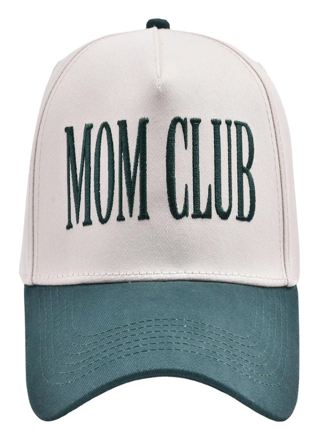 Erying Vintage Trucker Hats for Women Two Tone Trendy Embroidered Baseball Cap Funny Gifts Mom Club Green - Image 1