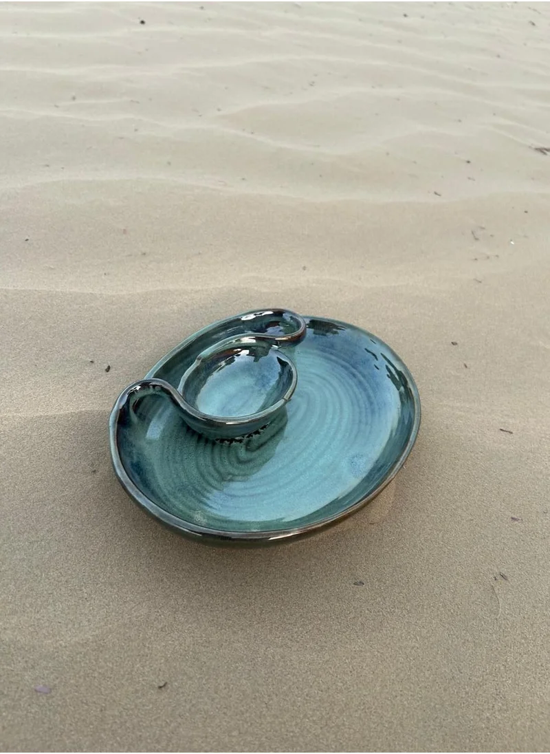 Tohfa Luxe TohfaLuxe Zaytuna Handmade Chip & Dip Platter - Small