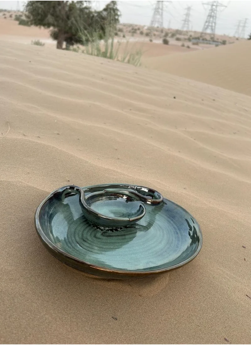 Tohfa Luxe TohfaLuxe Zaytuna Handmade Chip & Dip Platter - Small