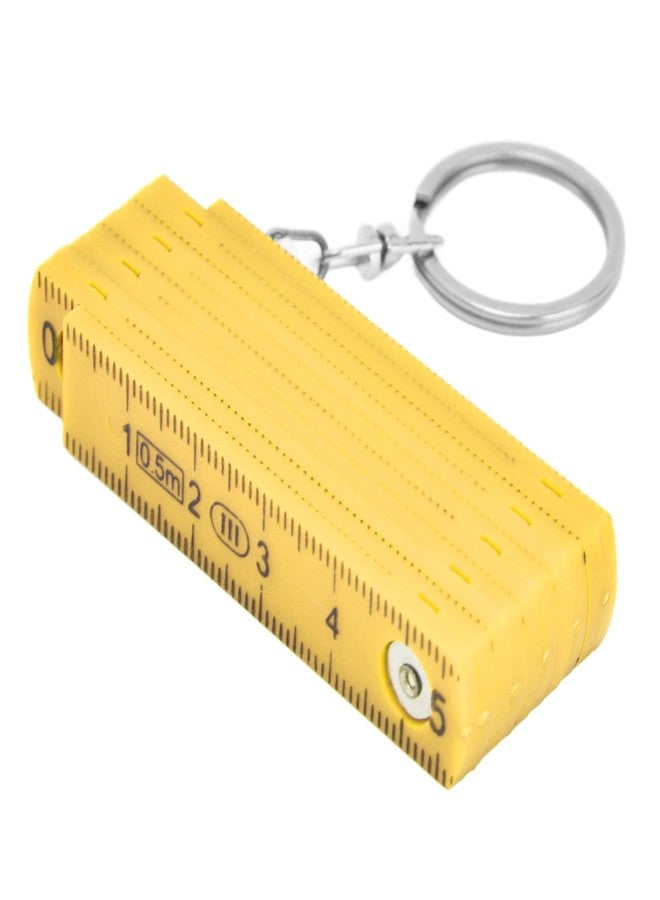 فديت مسطرة قابلة للطي من قطعتين، مسطرة قابلة للطي من مادة ABS محمولة بطول 0.5 متر مع عصا قياس قابلة للطي للنجارة ووضع البلاط (أصفر) - Image 2