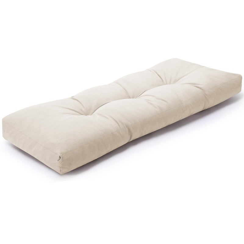 DANGHOOGY Indoor Bench Cushions, Tufted High-Density Foam Cushions for Indoor Furniture, Soft Bench Seat Cushion with Non-Slip Bottom, 36" X 14" X 4 (Cream) - Image 1