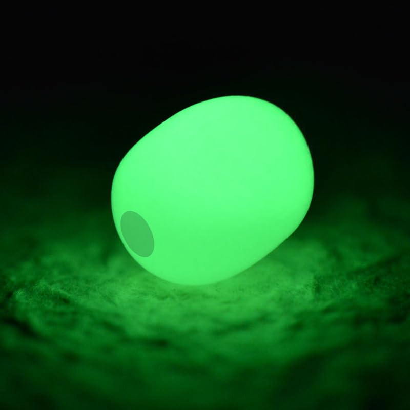 OriGlam 100pcs Soft Plastic Luminous Glow Fishing Beads - Green Fishing Tackle - Image 2
