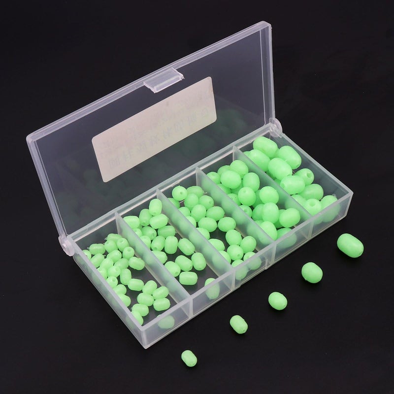 OriGlam 100pcs Soft Plastic Luminous Glow Fishing Beads - Green Fishing Tackle - Image 5
