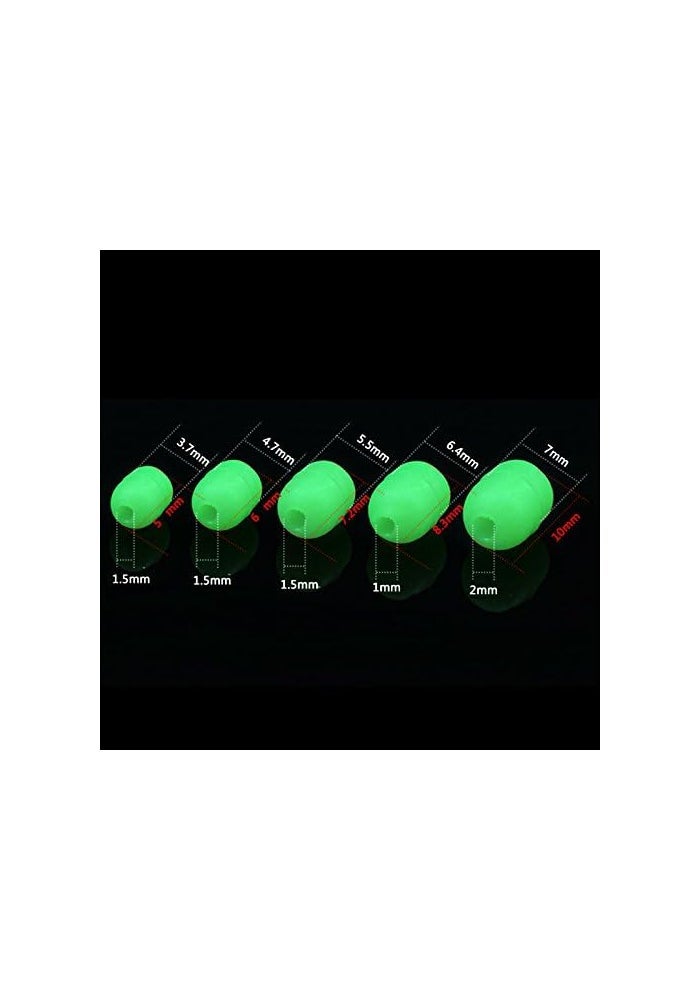 OriGlam 100pcs Soft Plastic Luminous Glow Fishing Beads - Green Fishing Tackle - Image 3