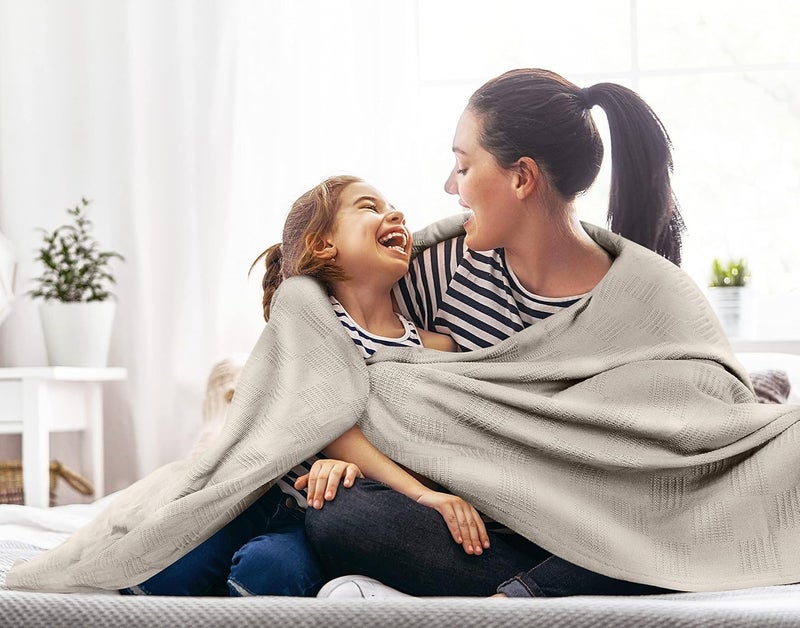 Utopia Bedding 100% Cotton Blanket (Throw Size - 60x50 Inches) 350GSM Lightweight Thermal Blanket, Soft Breathable Blanket for All Seasons (Khaki) - Image 4