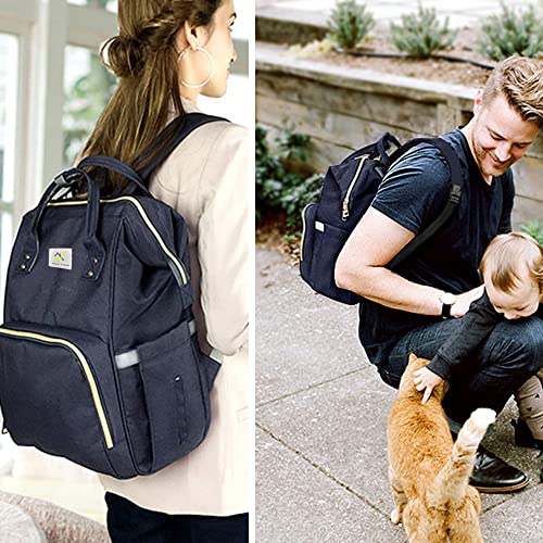 House of Quirk Baby Diaper Bag Maternity Backpack (Black) - Image 3