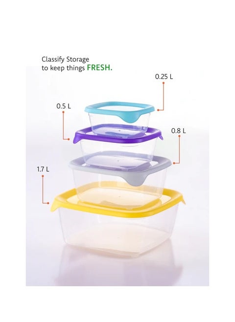 Hygenic Rectangular Box Set of 4, Clear 4234631