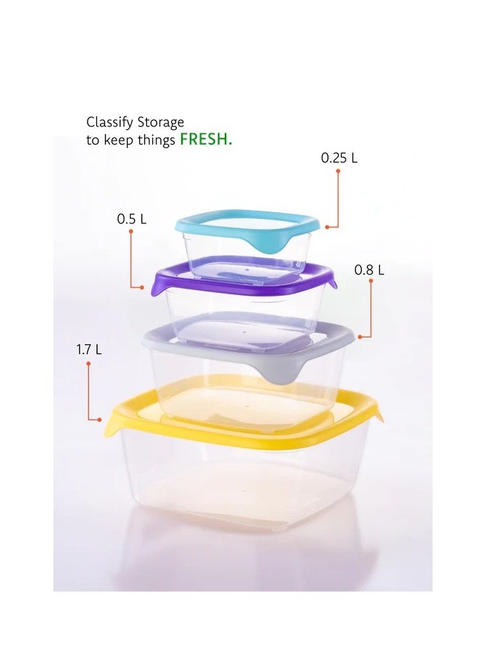 Grandi - Hygenic Rectangular Box Set of 4, Clear 4234631 - Image 1