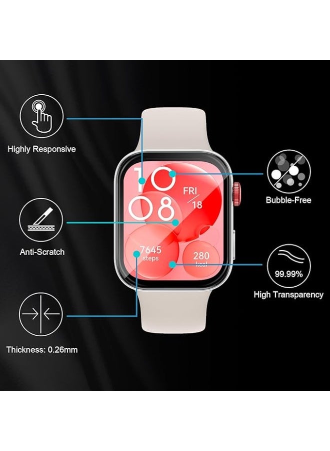 Tempered Glass Screen Protector For Huawei Watch Fit 4 Pro, Pack of 3, TPU Material, Soft Film, Anti-Bubble, Easy Installation - Image 4