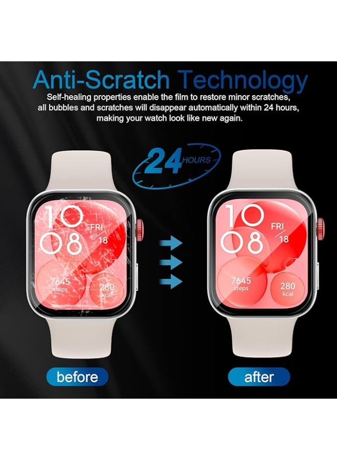 Tempered Glass Screen Protector For Huawei Watch Fit 4 Pro, Pack of 3, TPU Material, Soft Film, Anti-Bubble, Easy Installation - Image 3
