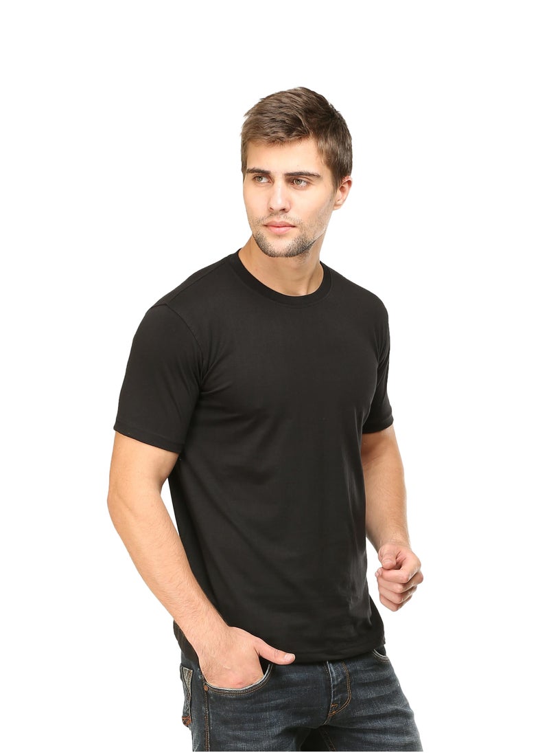 RSO Outfits Black Men's Half Sleeve Round Neck Cotton Tshirt  - Image 4