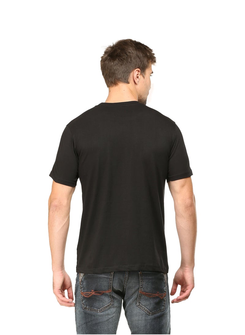 RSO Outfits Black Men's Half Sleeve Round Neck Cotton Tshirt  - Image 2
