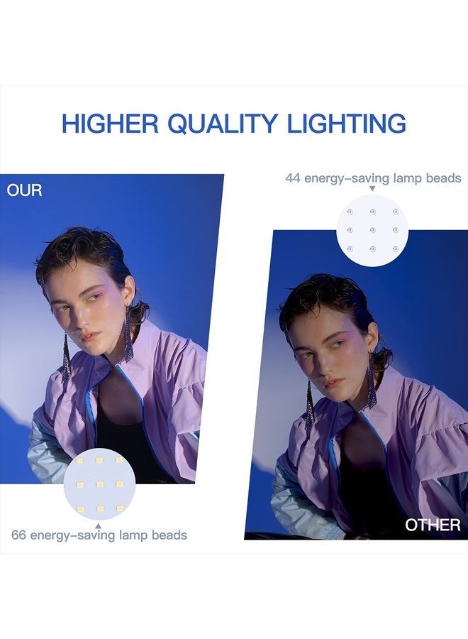 UBeesize LED Video Light Kit, 2Pcs Dimmable Continuous Portable Photography Lighting with Adjustable Tripod Stand & Color Filters for Tabletop/Low-Angle Shooting, for Zoom, Game Streaming, YouTube - Image 5