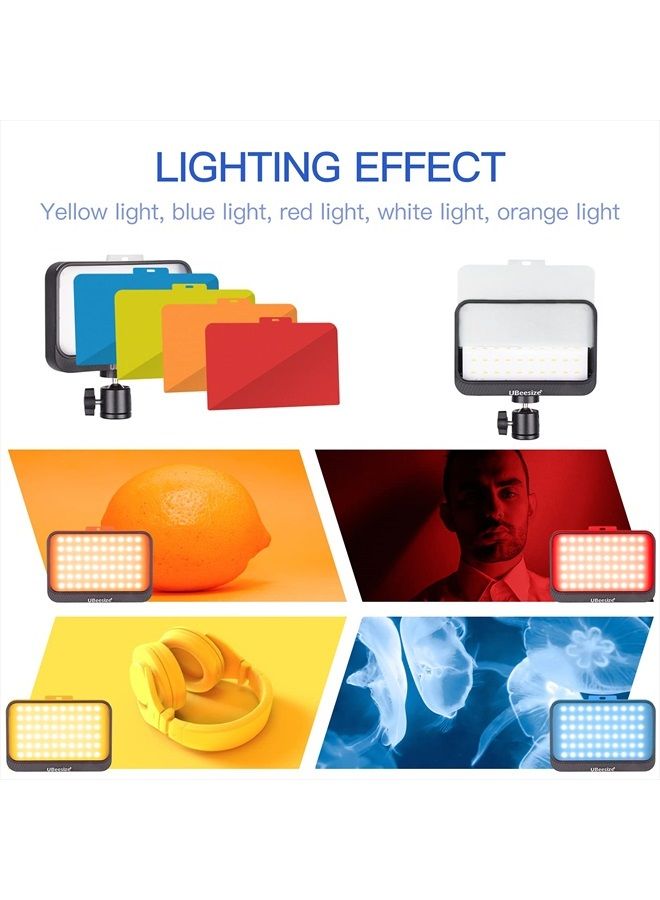 UBeesize LED Video Light Kit, 2Pcs Dimmable Continuous Portable Photography Lighting with Adjustable Tripod Stand & Color Filters for Tabletop/Low-Angle Shooting, for Zoom, Game Streaming, YouTube - Image 3