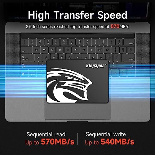 KingSpec 512GB 2.5" SATA SSD, SATA III 6Gb/s Internal Solid State Drive - 3D NAND Flash TLC, Compatible with Desktop/Laptop/All-in-one - Image 2