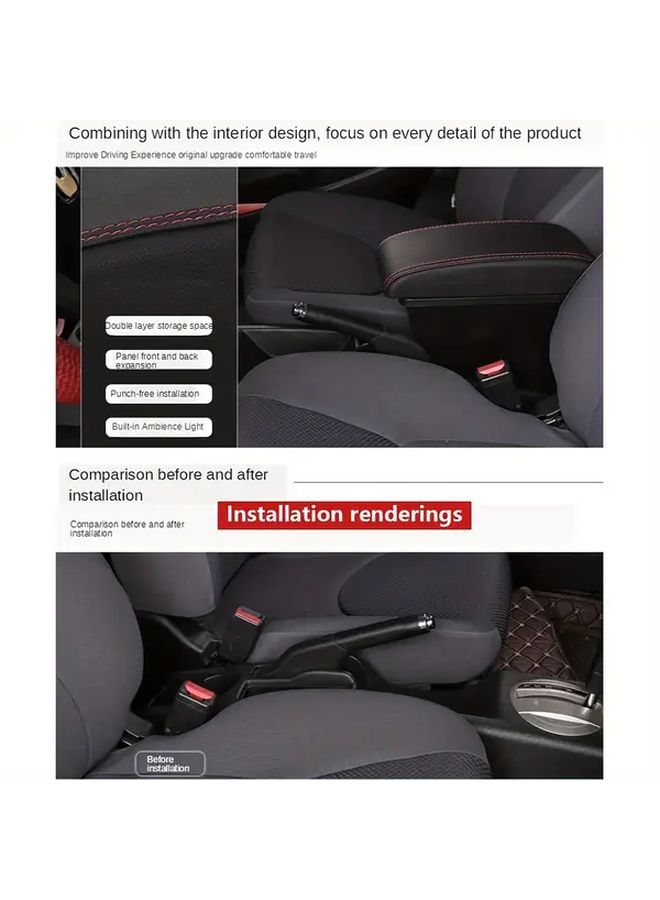 For PEUGEOT 301 Car Armrest Box Direct Fit Center Console Storage Compartment Cup Holder Black Red Dashboard Organizer Easy Installation Sedan Hatchback OEM Compatible Retrofit Accessory - Image 3