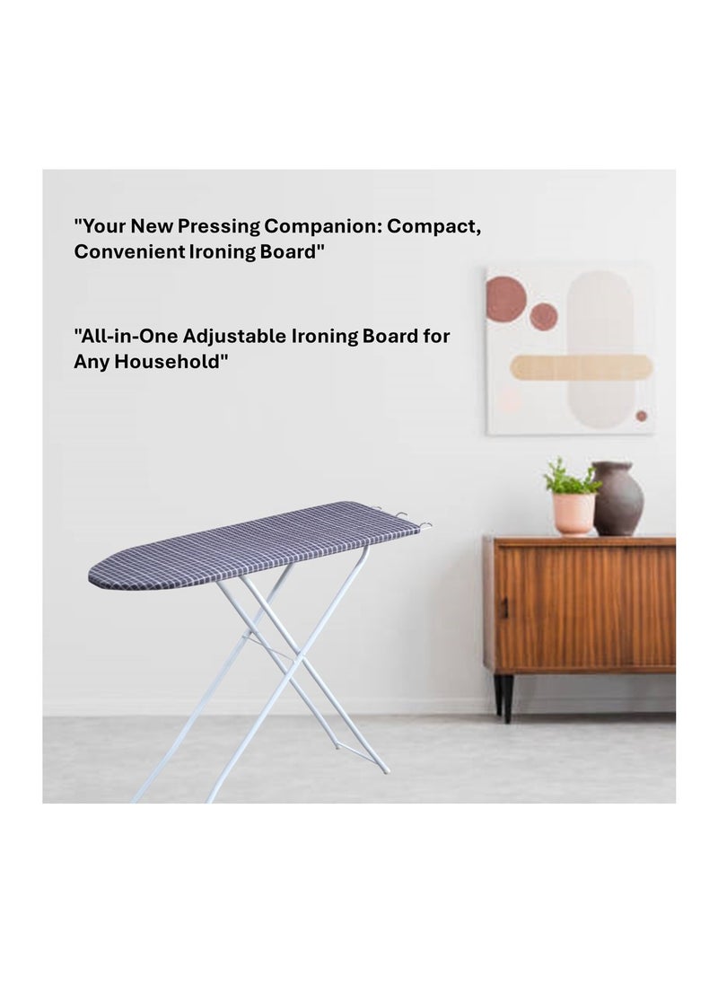 Clean and Care Ironing Board Size A 110cm x 30cm Strong Board 4 Adjustable Heights Iron Durable Stand High Quality Cushion Foldable Space saving Black Checked - pzsku/Z3195A4460A202E13D7C6Z/45/_/1731499206/425c44d5-5d33-4d67-ac73-8410de588ae5