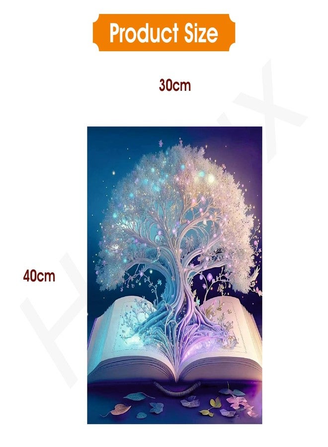 Hudux DIY 5D Diamond Painting Kits for Adults Diamond Art White Tree of Life Diamond Painting Full Drill Crystal Rhinestone Embroidery Craft Kits for Home Wall Decor Gift 30 x 40CM (White Tree) - Image 2