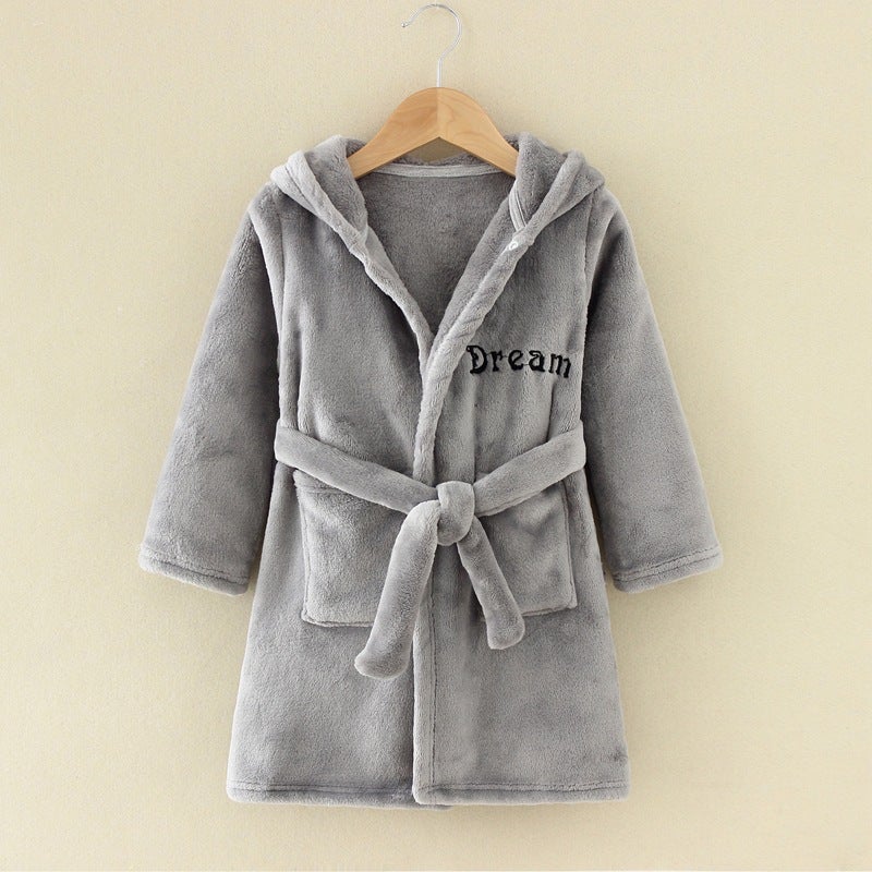 2025 Spring, Children'S Clothing Home Clothes Men'S And Women'S Baby Bathrobes Pajamas Flannel Hooded Children'S Nightgowns Indoor - Image 5