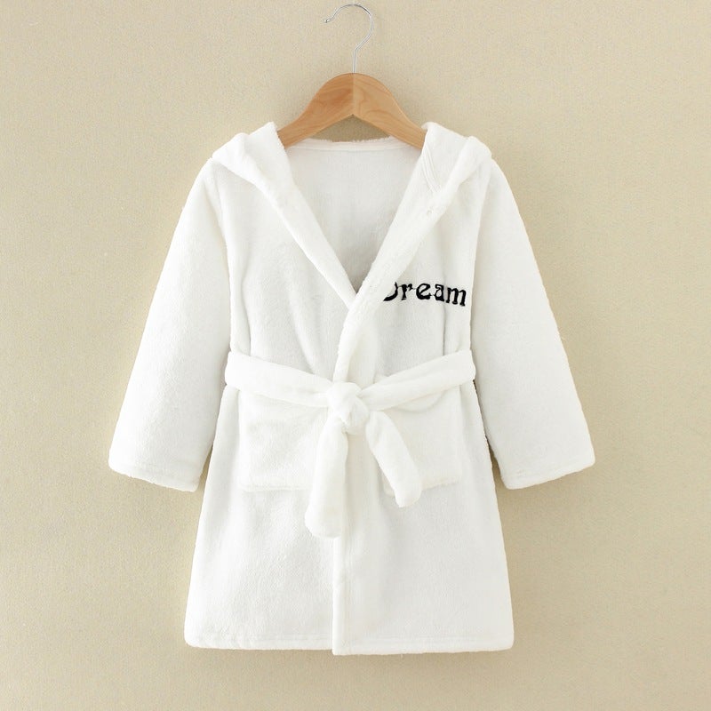 2025 Spring, Children'S Clothing Home Clothes Men'S And Women'S Baby Bathrobes Pajamas Flannel Hooded Children'S Nightgowns Indoor - Image 4