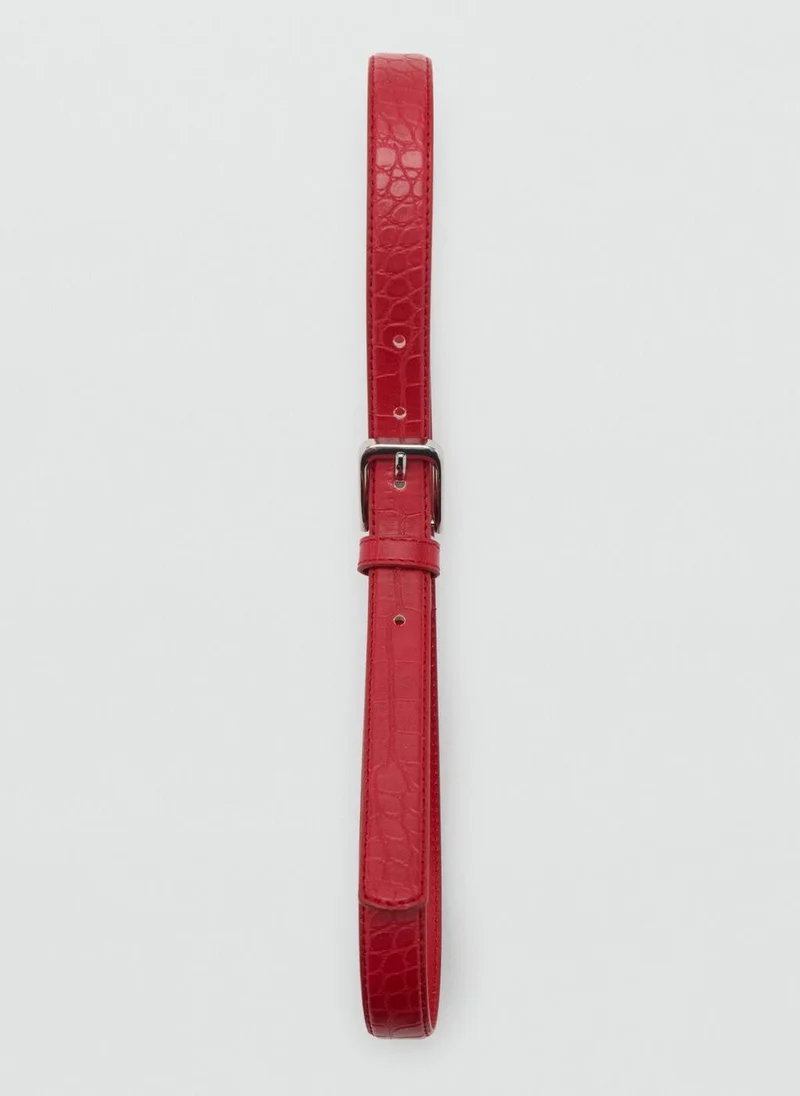 مانجو Fine Croco Leather-Effect Belt