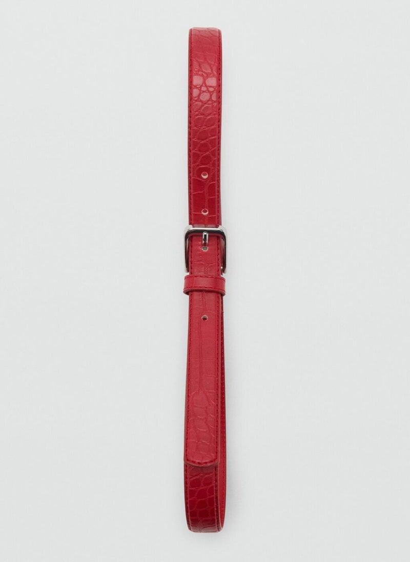 MANGO Fine Croco Leather-Effect Belt  - Image 2