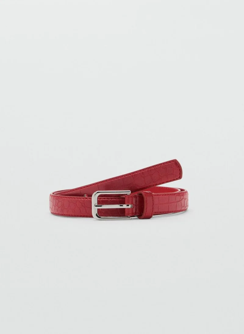 مانجو Fine Croco Leather-Effect Belt