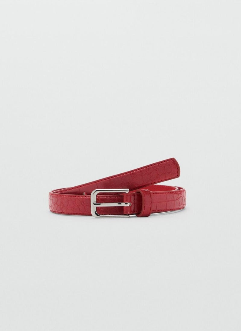 MANGO Fine Croco Leather-Effect Belt  - Image 1