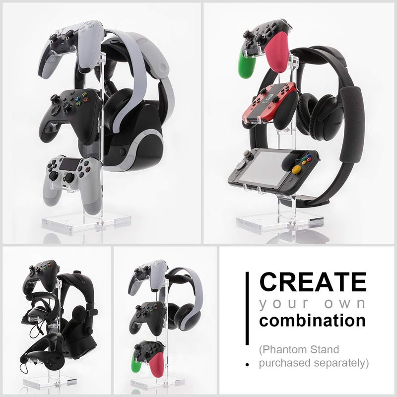 Skull & Co. Phantom Stand Bundle: Transparent Controller Stand Holder + Black Thumb Grips [Compatible for Xbox/Elite/Elite2 Controller] - Image 3